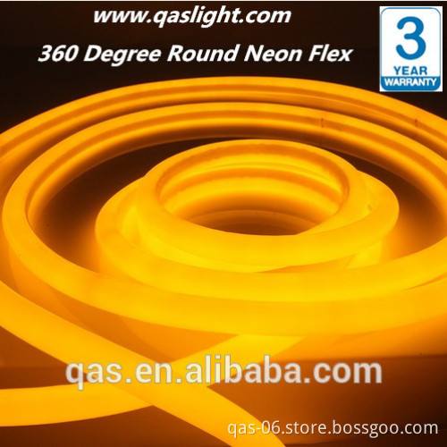 Yellow 360 degrees LED neon tude waterproof LED neon flexible light 14mm 16mm
